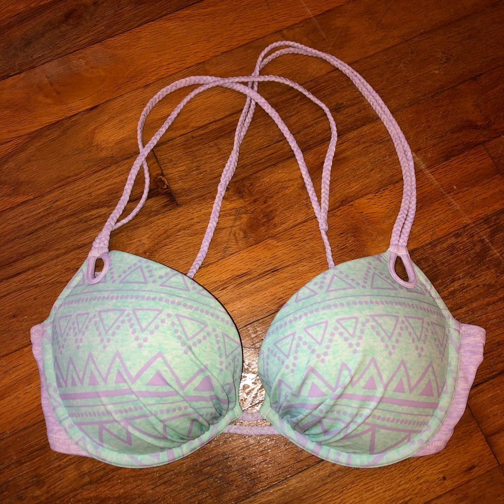 Victoria's Secret purple and mint bikini top